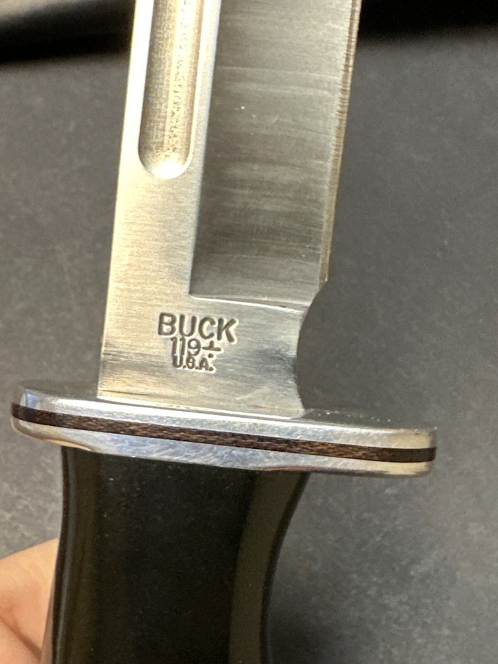 Buck Knife Special 119 Black Phenolic Handle Fixed Blade Knife w/ orig. sheath eBay