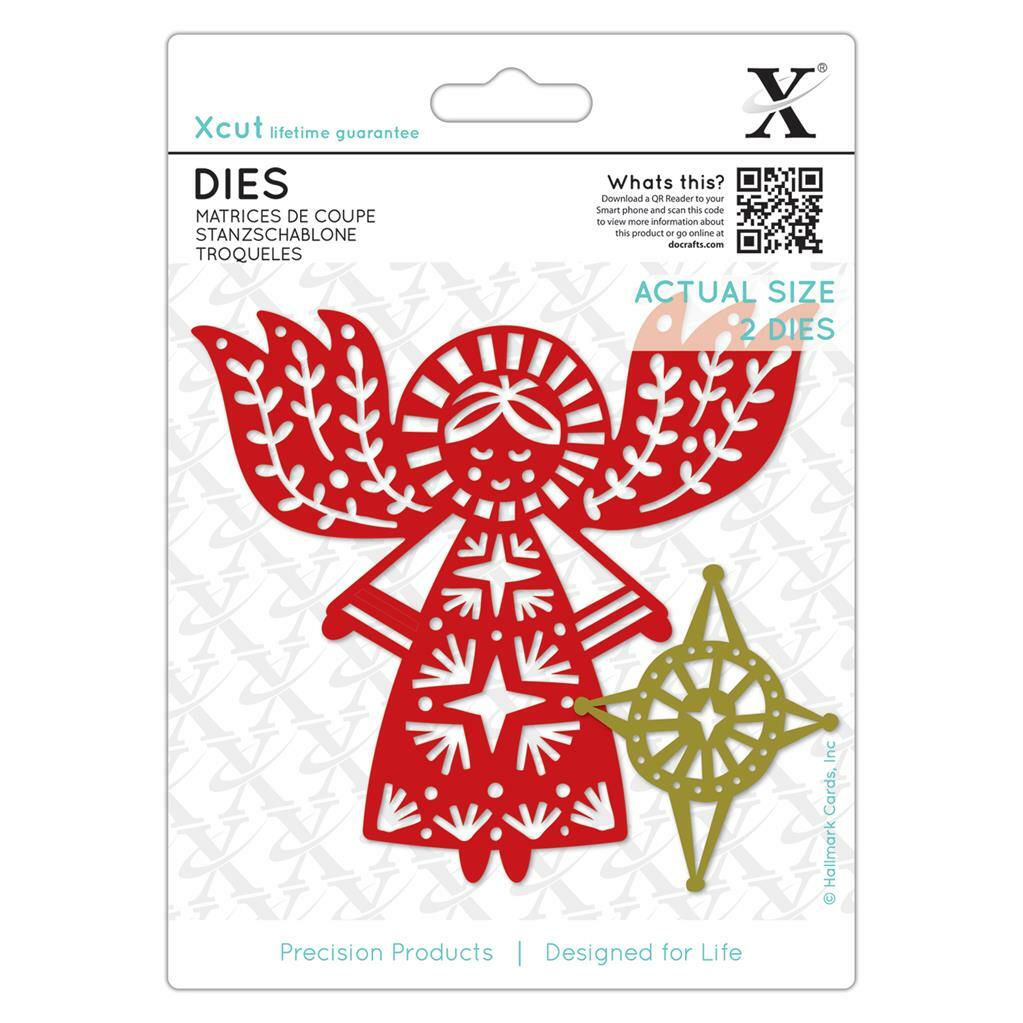 Docrafts Xcut Die Christmas Merry Angel set of 2 Dies