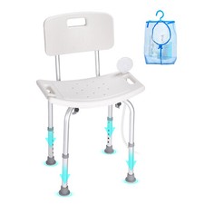 VEVOR Sedile da Bagno Doccia Schienale Carico max. 158,8kg Altezza Regolabile
