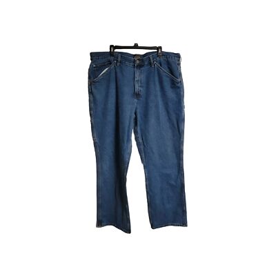 C.E. Schmidt Jeans Workwear Utility Relaxed Blue Med Wash Zip Button Size 42x32