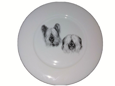 Skye Terrier Foundation Water Food Serving Plate Cathy Nelson Art Dog Show 7.5''