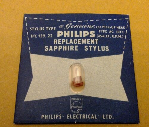 Aguja lápiz óptico de zafiro de repuesto original Philips AG 3013 para 33 y 45 rpm - Imagen 1 de 2