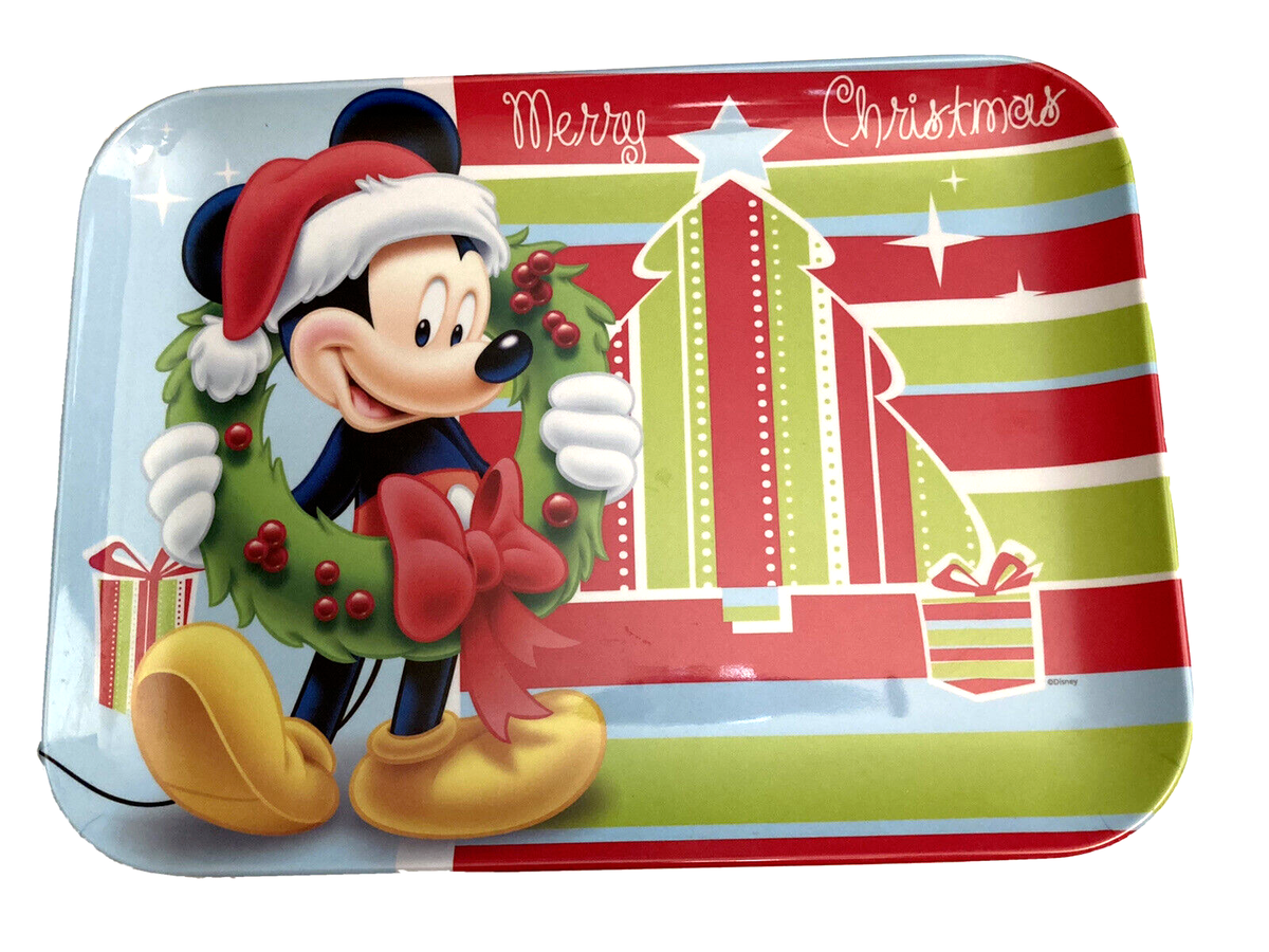 Mickey Mouse Melamine Christmas Platter Zak Designs 12X9 Holiday