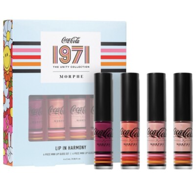 Morphe X Coca-Cola 1971 Lip in Harmony 4 Piece Mini Lip Gloss Set  NEW sold out