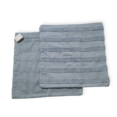 Pottery Barn Kissenbezug Hülle - x2 Damia handgewebt strukturiert - 22 x 22'' - blau 