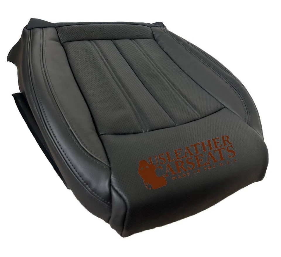 2017 2018 AUDI A7 - Quattro Driver Bottom Perforated leather seat cover black - Image 3 of 4