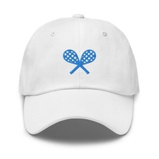 Unisex Men or Women Cotton Tennis Racket Embroidery Cap Hat Adjustable Back-New