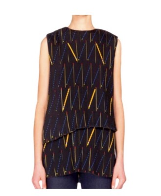 Victoria Beckham multicolor pleated blouse size 2 $1500