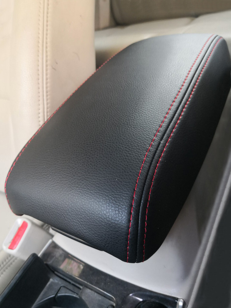 Fits 2006-15 Mazda 6 Center Armrest Box Black Leather Red Line