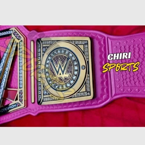 Women's World Heavyweight championship pink Replica title Belt 6mm fast ship - Image 2 of 4