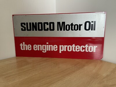 SUNOCO Motor Oil The Engine Protector Sign Gas Station Gas Pump Sign Plexiglass