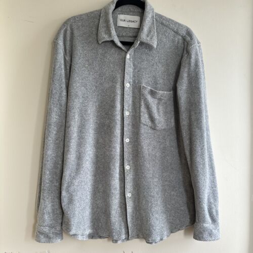 Our Legacy Terry Towelling Shirt Men’s EU 48 US 38 Grey - Picture 1 of 9