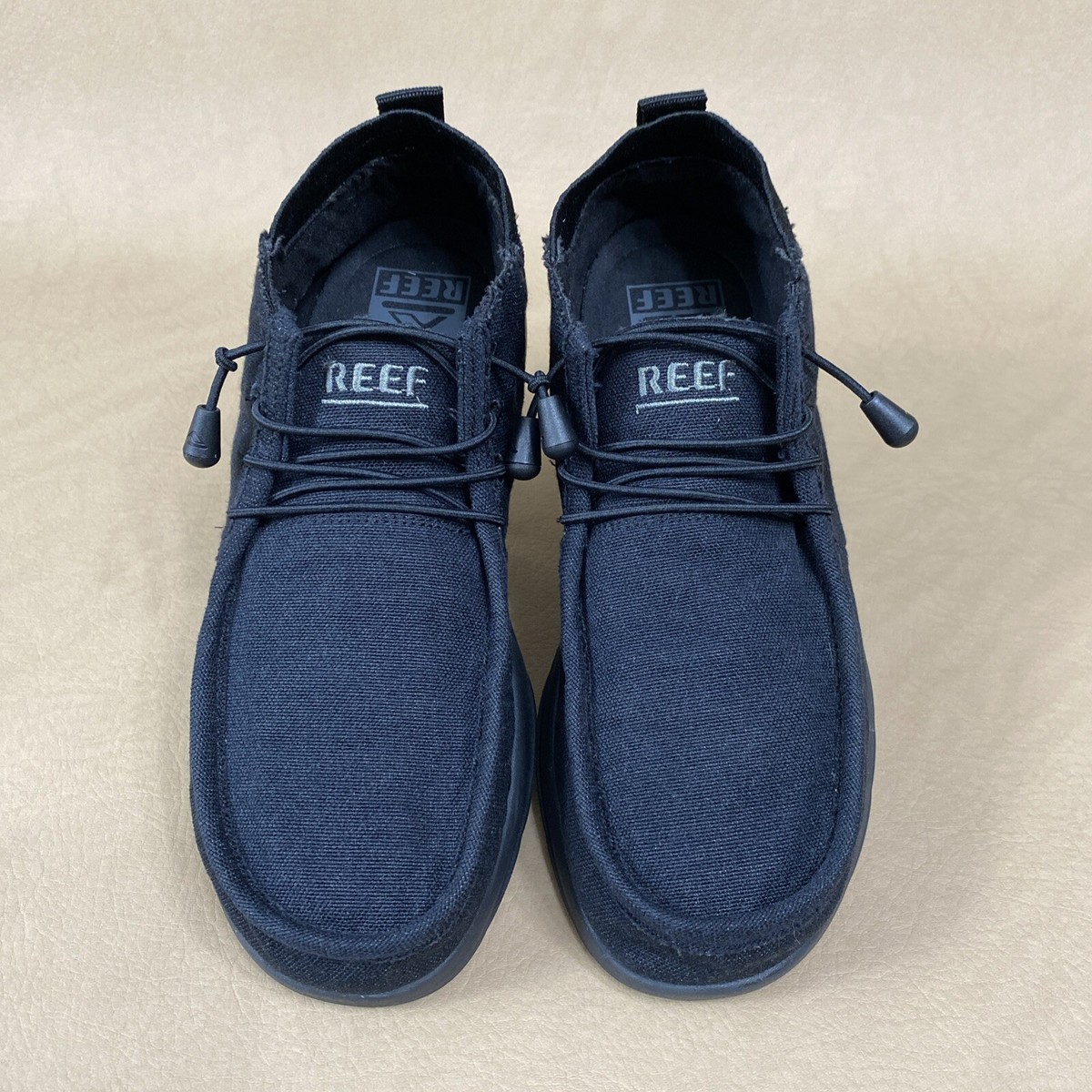 REEF Mens Black Slip On Cushion Coast Casual Shoes Size Slightly