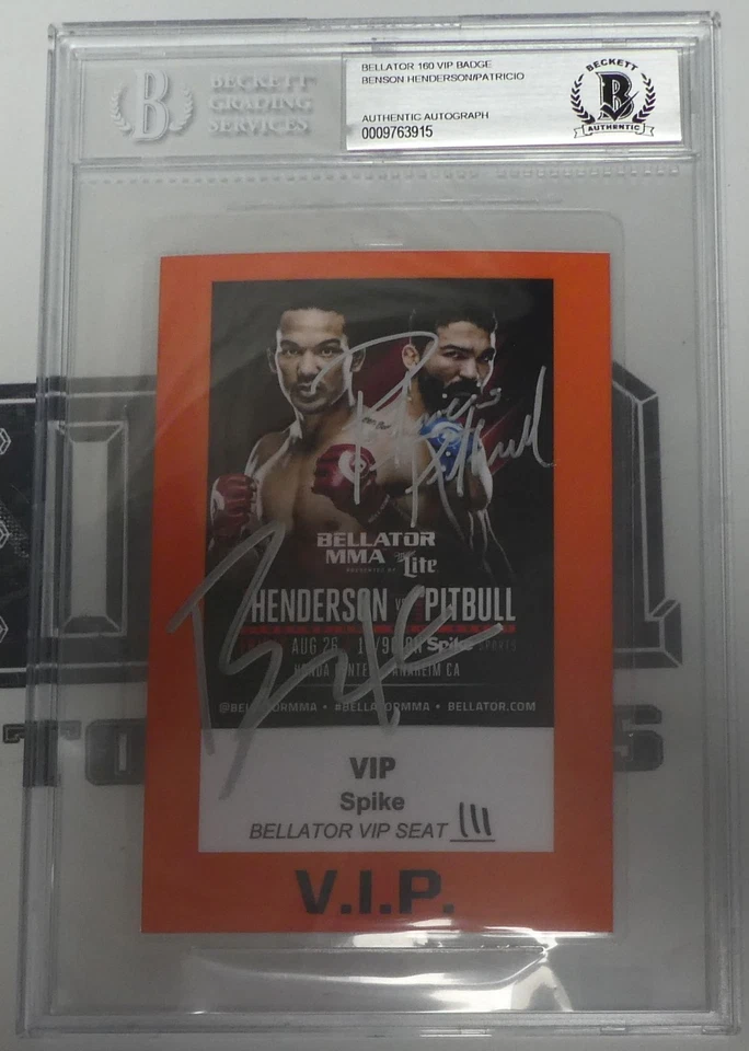 Benson Henderson & Patricio Pitbull Freire Signed Bellator 160 Pass BAS COA UFC - Image 2 of 4