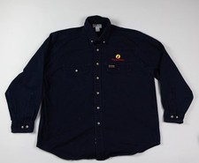 Vintage Carhartt Men's L Large Long Sleeve Button Down Shirt Solid Blue