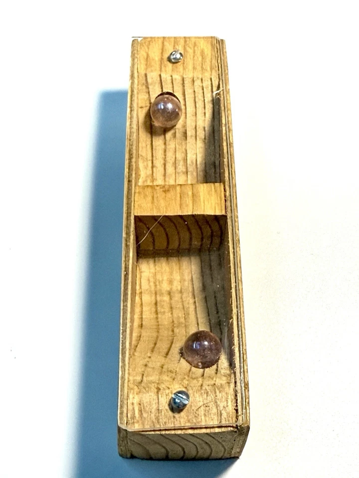 Juego de rompecabezas de equilibrio de mármol de madera hecho a mano 7” arte popular juguete de escritorio Foto 4 de 4