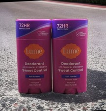 Lume Deodorant PLUS Clinical Strength Sweat Control Smooth Solid Lot Of 2