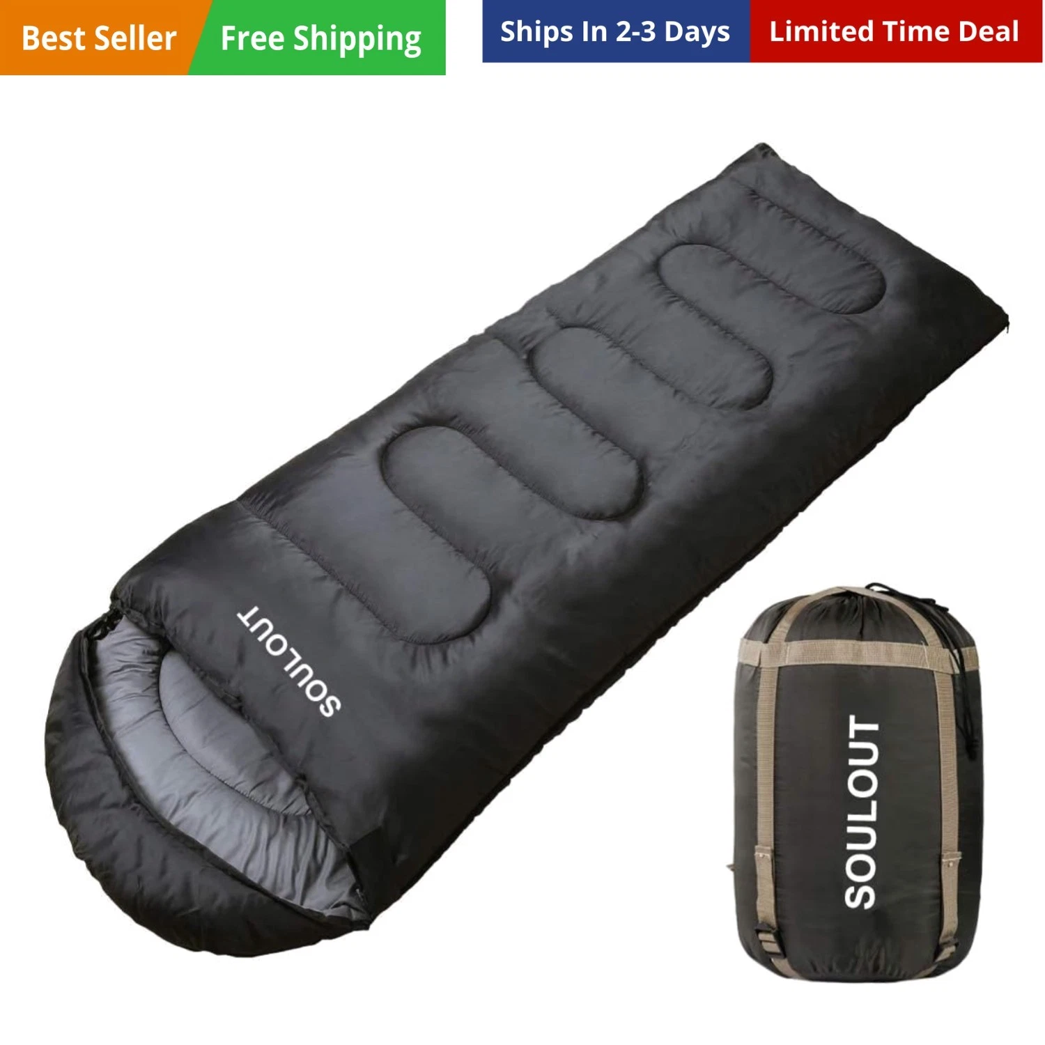 3-4 Season Sleeping Bag for Adults & Kids, Lightweight Warm Cold Weather Camp...
