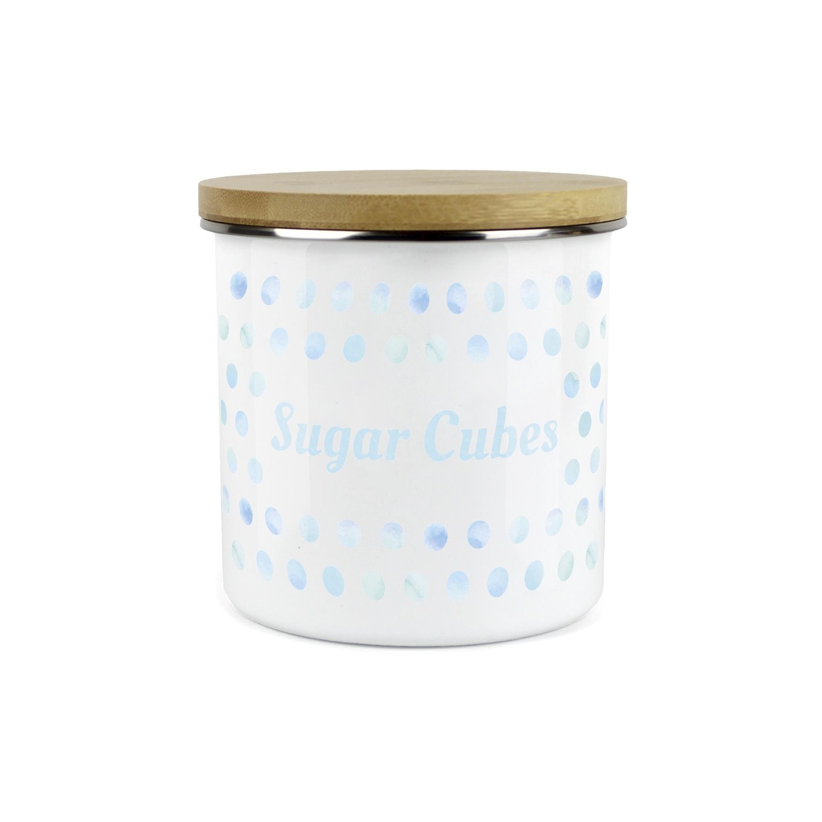 Purely Home Kitchen Polka Dot Aqua Food Storage Canister - Sugar Cubes