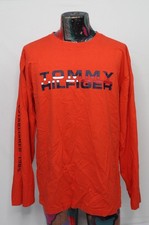 Vintage Tommy Hilfiger Spell Out Orange Long Sleeve Mens Size XL