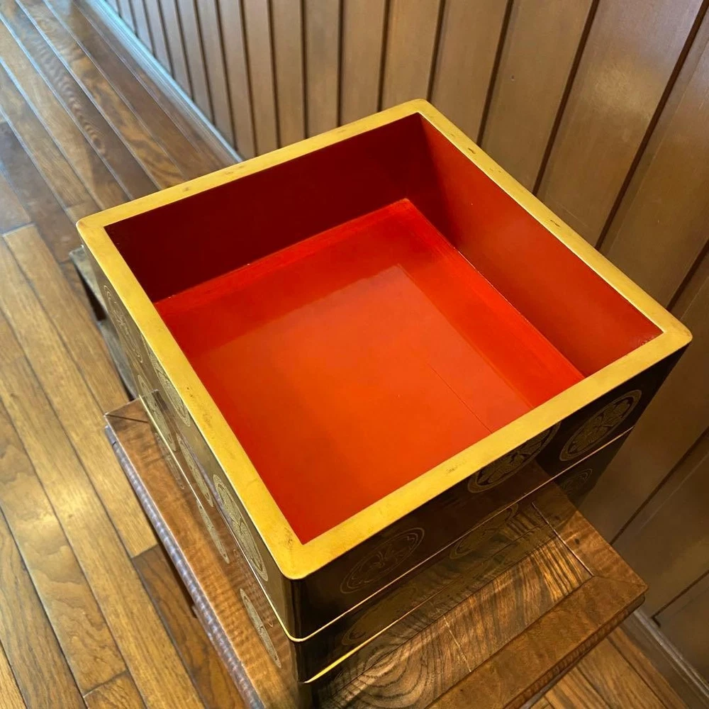 Jubako Bento Box Japanese Wajima lacquer fourtiered box eightsun with fixed cres