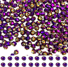 Glass Beads for Jewelry Making, 425Pcs 6mm Briolette Crystal Beads for Bracelet