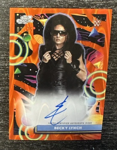 BECKY LYNCH - 2026 Topps Cosmic Chrome WWE ORANGE GALACTIC REF On Card AUTO 2/25