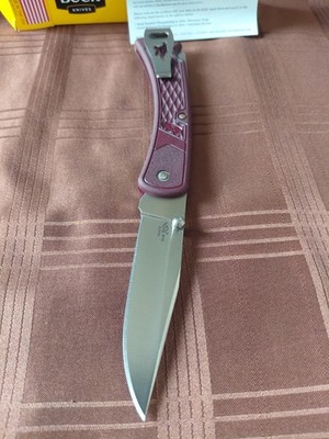 Buck 110 Slim BOS S35vn Super Steel Blade Custom Burgundy Color Made In U.S.A.