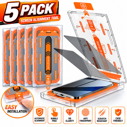5X Screen Protector for iPhone 15 16 17 18Pro Max Tempered Glass Edge Full Cover - $18.99