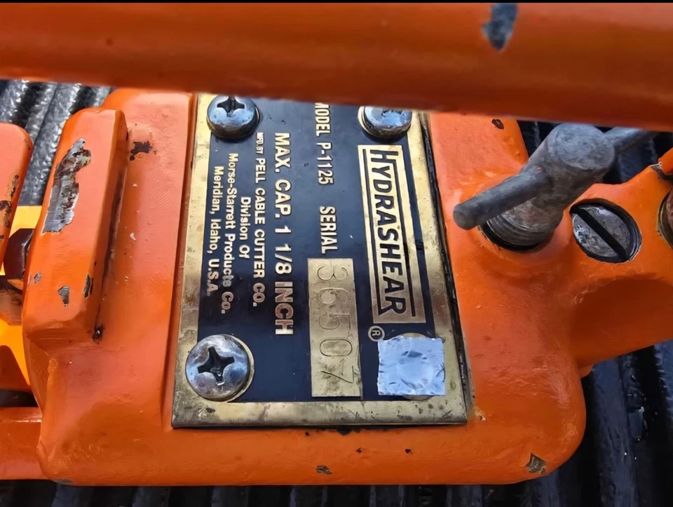Cortador de cabo hidráulico Hydrashear cabo de pele de fio P 1125 capacidade máxima 1 1/8" EUA - Imagem 3 de 4