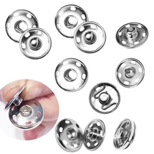 3/4 Sew-on Snap Buttons 50 Sets, Sew on Metal Snaps Fasteners Press Studs But...