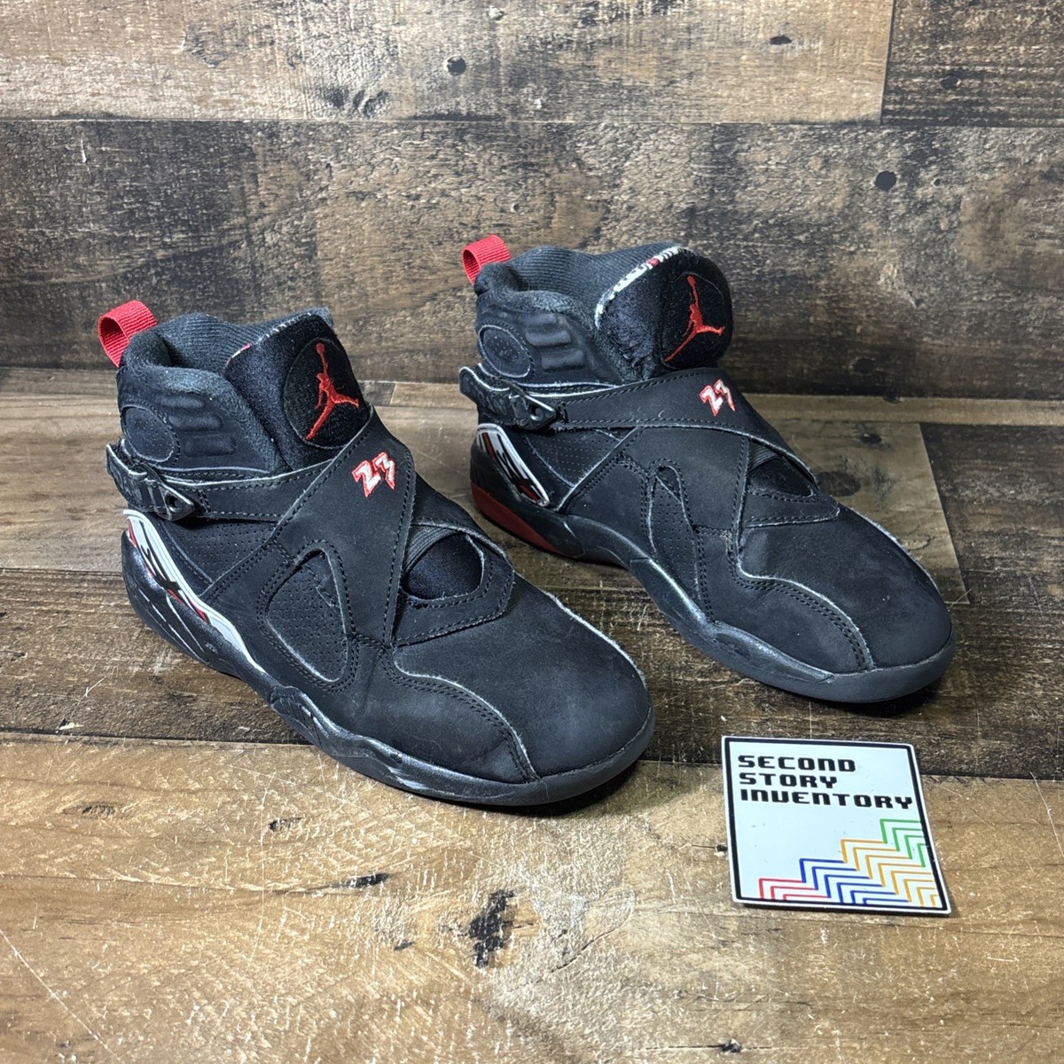 Nike Air Jordan 8 Retro Playoffs Black Red 305369-062 Preschool