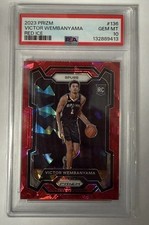 2023 PANINI PRIZM RED ICE #136 VICTOR WEMBANYAMA ROOKIE RC PSA 10