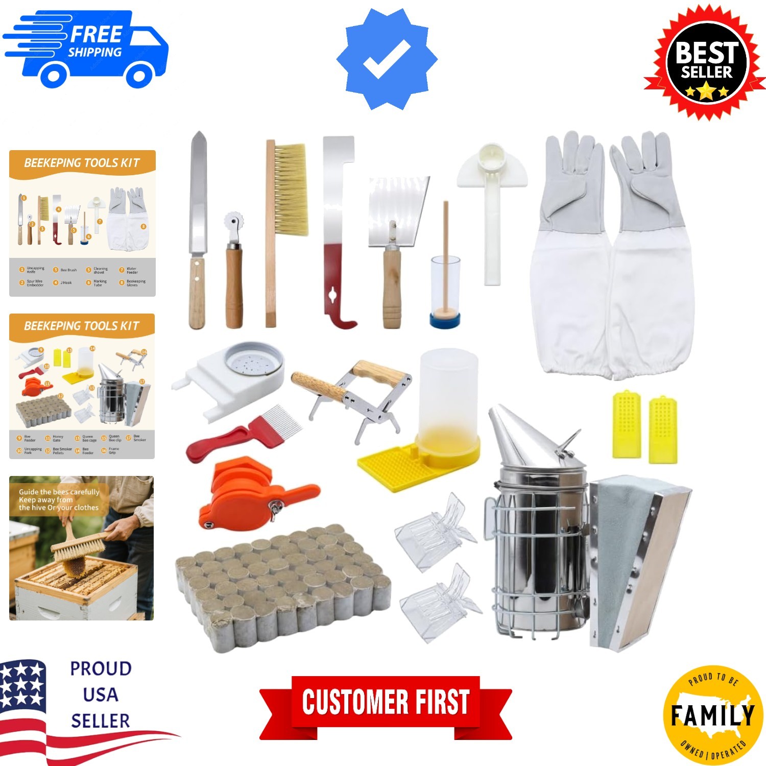 20Pcs Beekeeping Supplies,Bee Keeping Starter Kit,Bee Keeping Supplies,All Be...