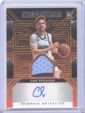 2024-25 Panini Obsidian #RJI-SPC Cam Spencer Rookie Jersey Ink Martian FOTL #/18