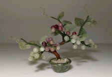 Vecchia Pianta Bonsai Cinese In Giada  Vite Con Uva