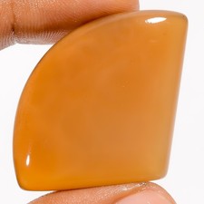100 Natural Yellow Chalcedony Fancy Cabochon Gemstone 68.5 Ct 31X30X7mm A-36707