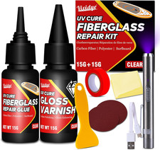 Fiberglass Repair Kit, Surfboard Repair Resin with UV Light
