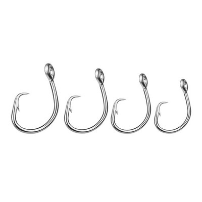 5Pcs Stainless Steel Circles Hooks Big Game Saltwater Fishhook Big Barbed Hook