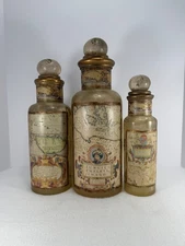Set of 3 Uttermost Turkish Empire Bottles w/Stoppers Resin Decor #19221