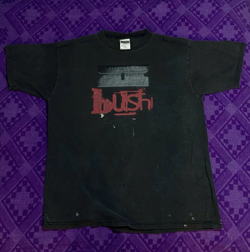 Vintage 90s Bush Razorblade Suitcase Band T Shirt Tultex Pre Giant Tag XL! - Image 2 of 4