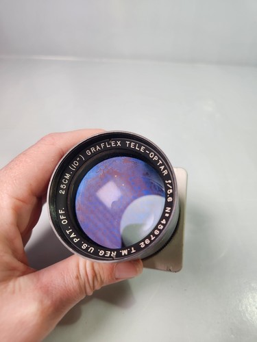 Wollensak Graflex Telephoto Tele Optar RARE 10" inch 25cm F5.6 on board - Picture 13 of 14