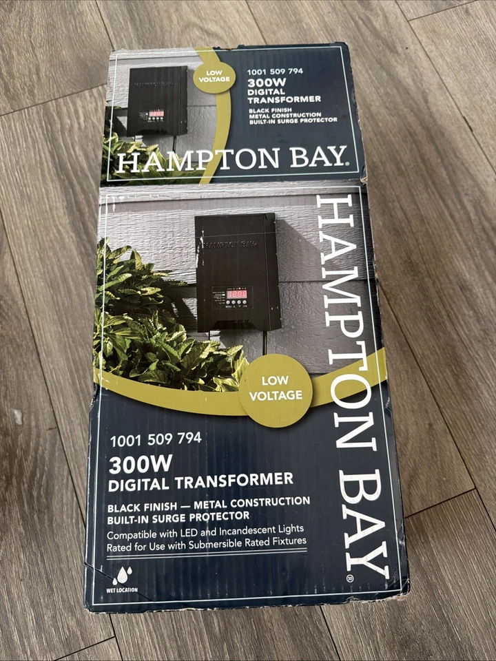 Transformador Hampton Bay bajo voltaje 300 vatios paisaje luz anochecer a amanecer Foto 2 de 4