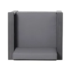 Outdoor Acacia Wood Club Chairs, Dark Gray Cushions, Weather-Resistant, Elegant