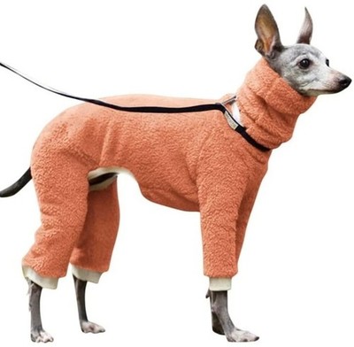 Esobo XS High Neck Winter Dog Coat Jacket 4 Legged Warm Fur Pet Sweater Orange