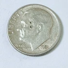 1951 Roosevelt Silver Dime, 90% Silver, Circulated Coin Free Shipping #8779