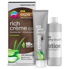 Godrej Expert Rich Cr me Hair Colour for Women  Men   NATURAL BROWN Shade 4.00