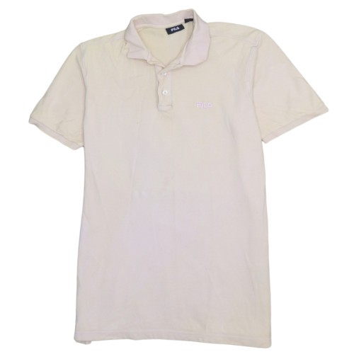 Fila Mens Polo Shirt Pink Lightweight Cotton Blend Embroidered Sports Golf L