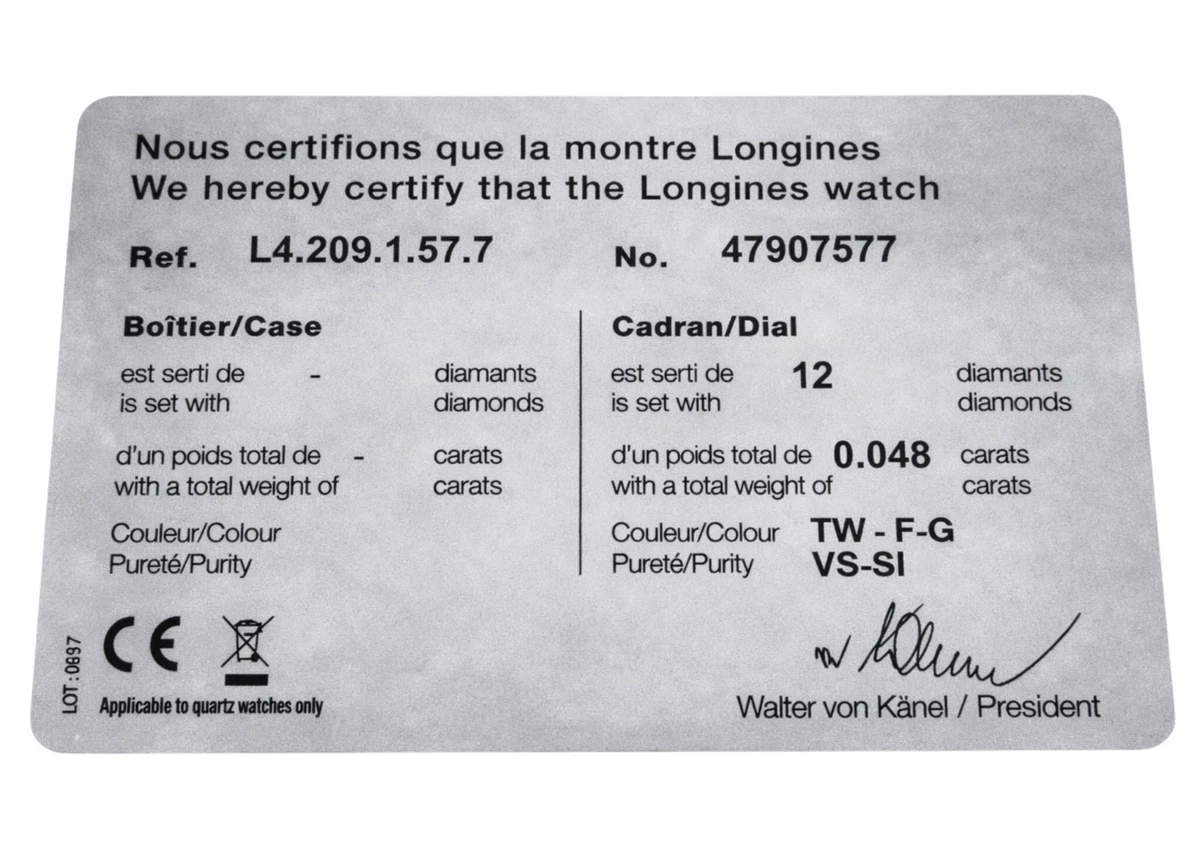 GENUINO Usado Reloj Longines International Ephemera OEM Accesorio Original