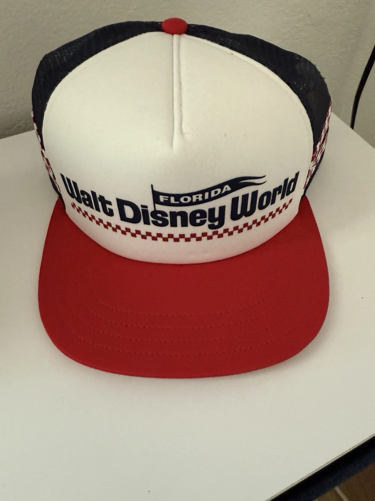 Cappello camionista VANS x Walt Disney World 50° anniversario Florida OS tesa piatta nuovo con etichette